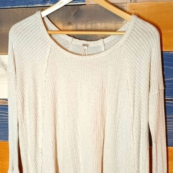 Free People Waffle Knit Tunic Top M - Picture 4 of 11